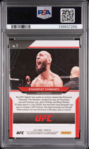 Khamzat Chimaev - 2021 Panini Prizm UFC PSA 10