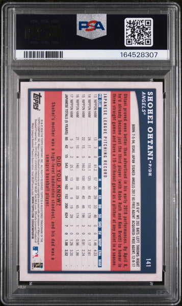 Shohei Ohtani - 2018 Topps Big League Rookie Card #141 PSA 9