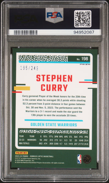 Stephen Curry - 2023 Panini Donruss Optic Premium Box Set PSA 9