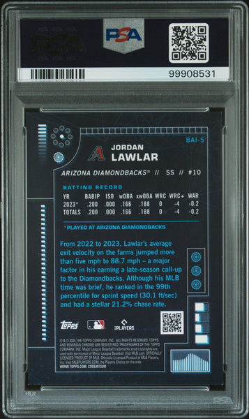 Jordan Lawlar - 2024 Bowman Bowman Ai Red PSA 9