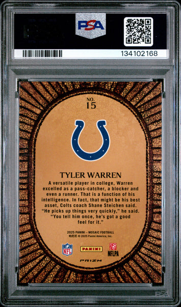 Tyler Warren - 2025 Panini Mosaic Micro Mosaic Case Hit SP PSA 10