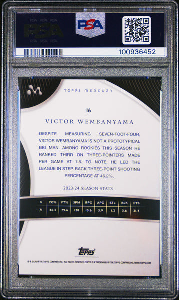 Victor Wembanyama - 2023 Topps Mercury: Orange Refractor PSA 10