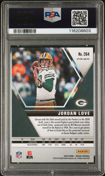 Jordan Love - 2020 Panini Mosaic Reactive Green PSA 10