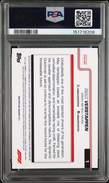 Max Verstappen - 2025 Topps Chrome Formula 1 #1 Green Raywave PSA 9 79/99