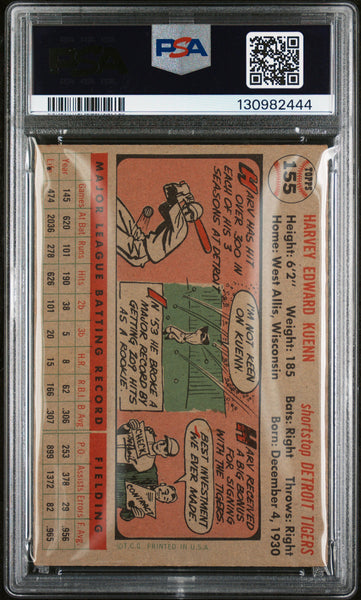Harvey Kuenn - 1956 Topps Gray Back PSA 2