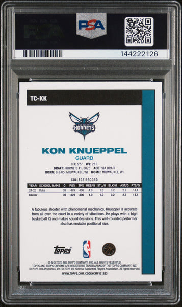 Kon Knueppel - 2025 Topps Silver Pack 1980-81 Topps Chrome Basketball PSA 10