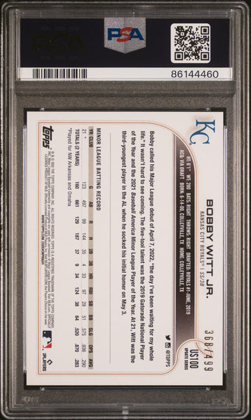 Bobby Witt JR. - 2022 Topps Update Green Foil PSA 9