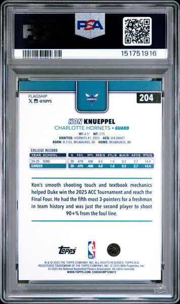 Kon Knueppel - 2025 Topps PSA 9