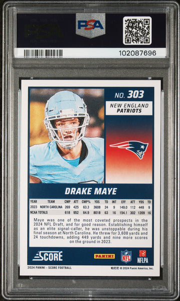 Drake Maye - 2024 Panini Score PSA 10
