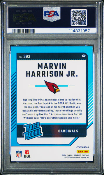 Marvin Harrison JR. - 2024 Panini Donruss Optic Preview Pink PSA 10
