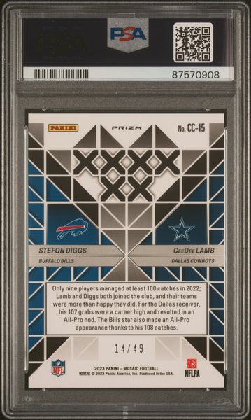 Diggs Lamb - 2023 Panini Mosaic Carbon Copy Purple PSA 10 14/49