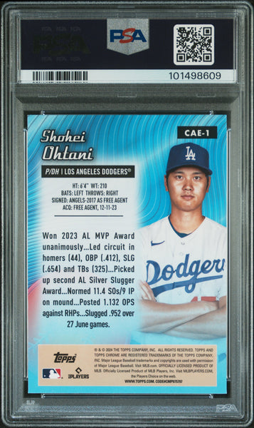 Shohei Ohtani - 2024 Topps Chrome Chrome All Etch Green Refractor PSA 10 87/99