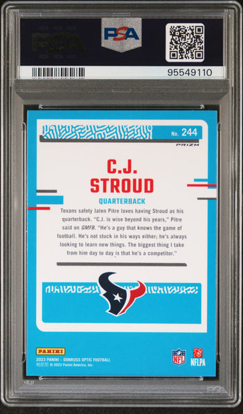 CJ Stroud - 2023 Panini Donruss Optic Holo PSA 9