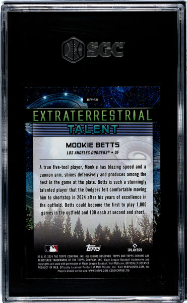 Mookie Betts - 2024 Topps Cosmic Chrome Extraterrestrial Talent Gold Interstellar Refractor SGC 9