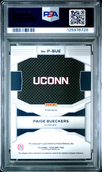 Paige Bueckers - 2024 Panini Prizm Draft Picks Penmanship Hyper PSA 10