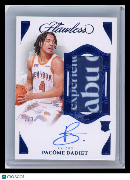 Pacôme Dadiet - 2025 Panini Flawless Basketball Patch 2/3 Game-worn material