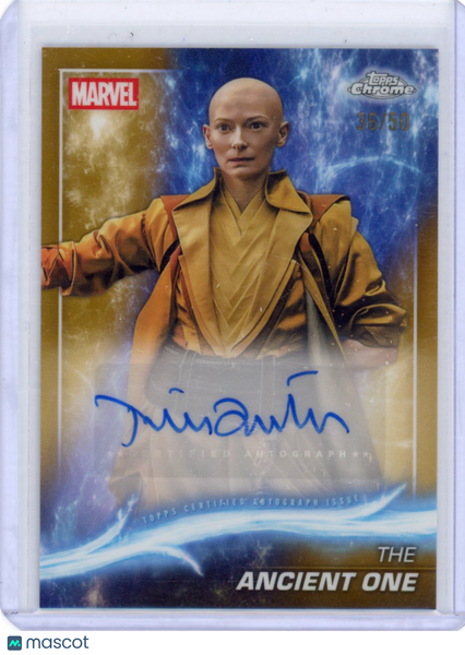 Tilda Swinton - 2025 Marvel Chrome Studios Gold wave Auto /50