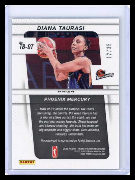 Diana Taurasi - 2025 Panini Prizm Teal Auto Throwback 12/35