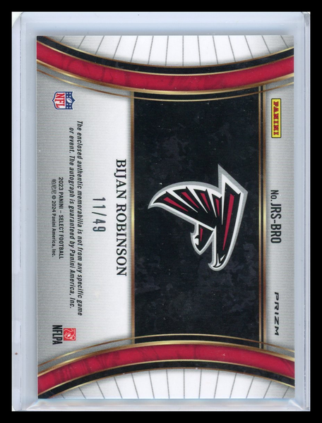 Bijan Robinson - 2024 Panini Select Prizm Autograph Patch RC 11/49