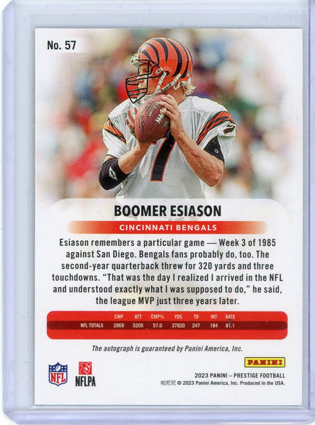 Boomer Esiason - 2023 Panini Prestige Xtra Points Gold Autograph 15/50