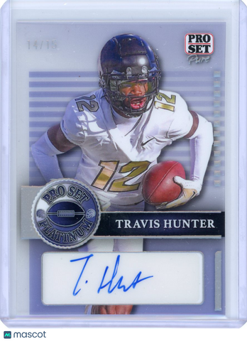 Travis Hunter - 2023 Leaf Pro Set Platinum Pure Rookie Auto Autograph 14/15