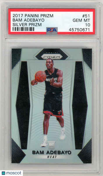 BAM ADEBAYO - 2017 Panini Prizm Silver Rookie PSA 10 GEM MINT