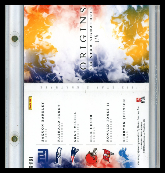 Saquon Barkley  Johnson  Chubb  Jones II  Michel Penny - 2018 Panini Origins 1/5