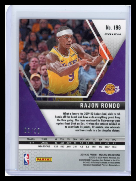 Rajon Rondo - 2019-20 Panini Mosaic Pink /10