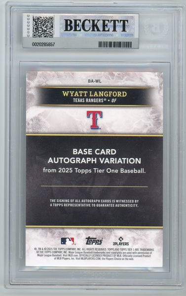 Wyatt Langford - 2025 Topps Tier One Red Foil Auto /25 BGS 9