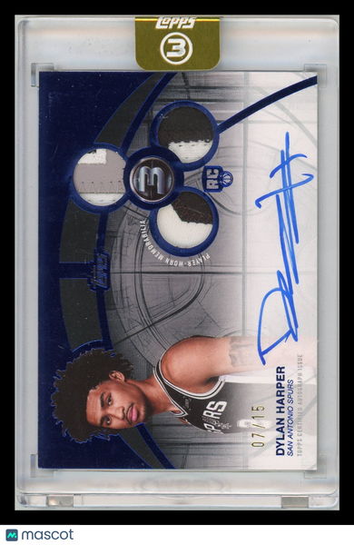 Dylan Harper - 2025 Topps 3 Rookie Patch Auto Blue /15