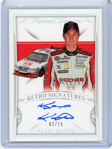 Kasey Kahne - 2022 Panini National Treasures Racing Retro Sig Autograph 02/15 RS