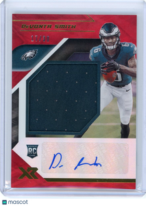 DeVonta Smith - 2021 Panini XR Red Patch Auto RPA 17/30 Rookie RXA-DVS Eagles