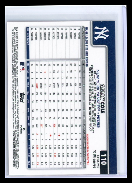 Gerrit Cole - 2025 Topps Chrome 4/5