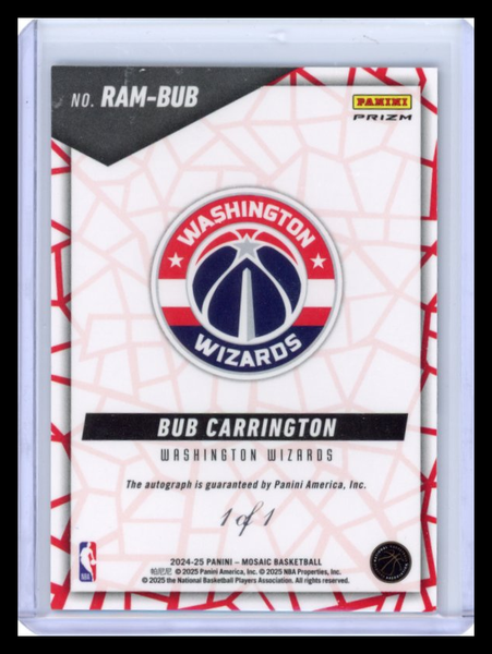 Bub Carrington - 2024-25 Panini Mosaic 2025 RC Nebula Auto 1/1