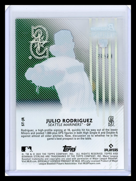 Julio Rodriguez - 2022 Bowman Sterling Topps Green Refractor RC 66/99