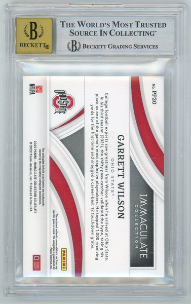 Garrett Wilson - 2022 Immaculate Rookie Bowl Logo Patch Auto /10 BGS 9