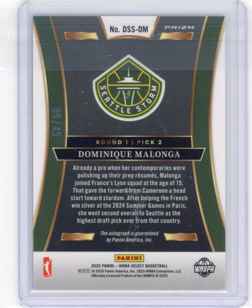 Dominique Malonga - 2025 Select WNBA Draft Selections Blue Auto /49
