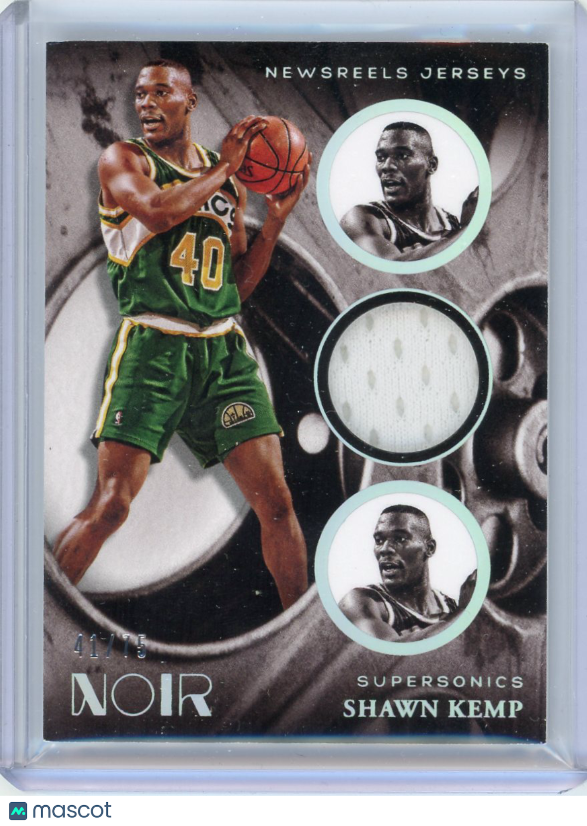 Shawn Kemp - 2020-21 Panini Noir Newsreels Jersey 41/75 Game-Worn Jersey NRJ-SKE
