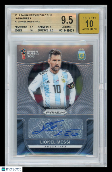 LIONEL MESSI - 2018 Prizm World Cup Auto S-LM GEM MINT BGS 9.5 10