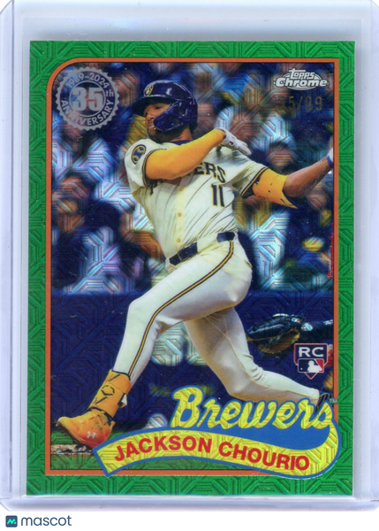 Jackson Chourio - 2024 Topps Chrome Green Mojo 5/99 Rookie 1989 Silver T89CU-29