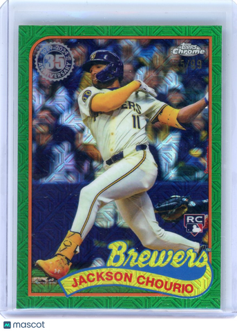Jackson Chourio - 2024 Topps Chrome Green Mojo 5/99 Rookie 1989 Silver T89CU-29