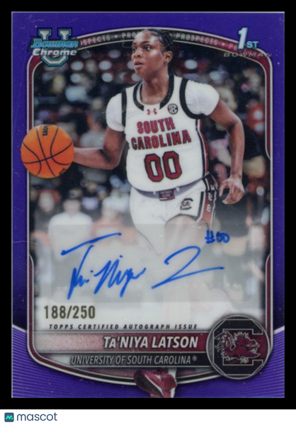 Ta'Niya Latson - 2025 Topps Bowman Chrome University Purple Refractor 188/250