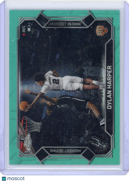 Dylan Harper 2025-26 Topps Chrome Update Moments in Time Aqua Rookie /199