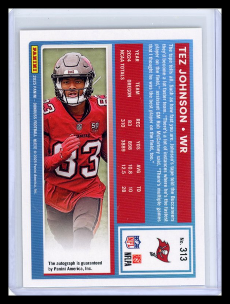 Tez Johnson - 2025 Donruss Rated Rookie 14/25 Gold Auto