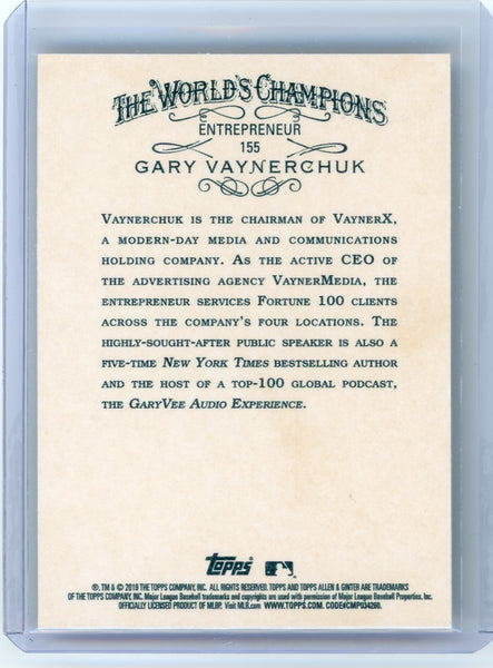 Gary Vaynerchuk 2019 Allen and Ginter Gold Foil Signed and inscribed Auto