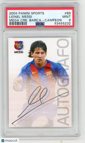 Lionel Messi - 2004-05 Panini Sports Mega Cracks Barca Campeon PSA 9