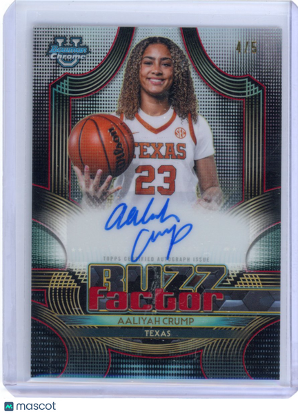 Aaliyah Crump - 2025-26 Bowman Buzz Factor Red Auto /5