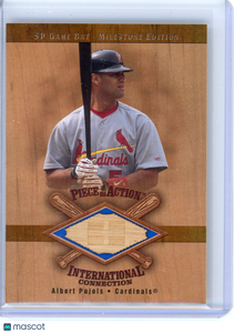 Albert Pujols - 2002 Upper Deck SP Game Bat Milestone Piece Action Game-Used Bat