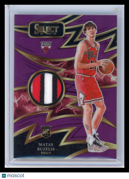 Matas Buzelis - 2024-25 Panini Select Sparks 2025 Purple Prizm Patch 36/99 RC