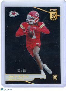 Xavier Worthy - 2024 Panini Elite Black Foil Rookie RC 07/25